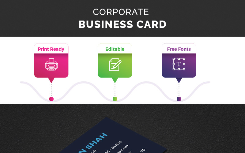 Download Фирменный стиль "Business Cards - Corporate Identity Template" / Business Cards - Corporate Identity Template - Фирменный стиль на тему графика business card design clean corporate creative cyan elegant green line minimalist modern template orange personal photoshop print red simple stylish