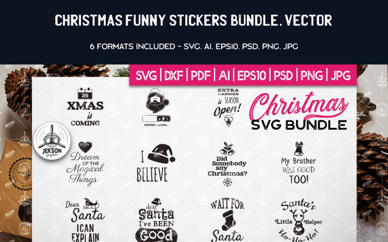 Download Иллюстрация "Christmas Sayings and Wishes - Illustration" / Christmas Sayings and Wishes - Illustration - Иллюстрация на тему графика christmas tshirt party holiday xmas vector logo print sweater new year ugly branding decoration template set svg bundle badges saying