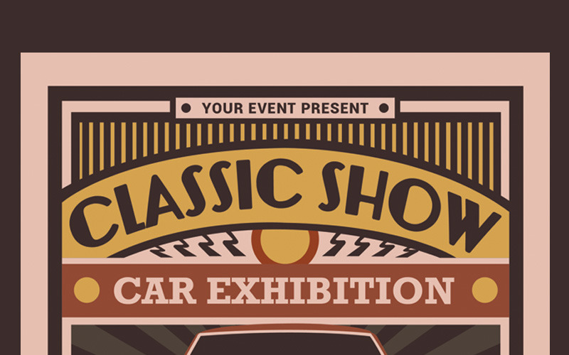 Classic Show Car Exhibition - Vorlage für Corporate Identity