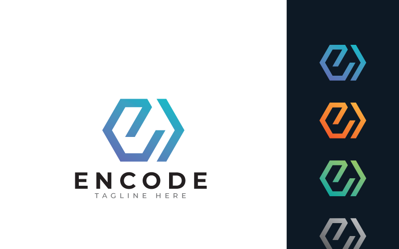 Encoder Logo Block Encoder le modèle de logo #88527 - TemplateMonster