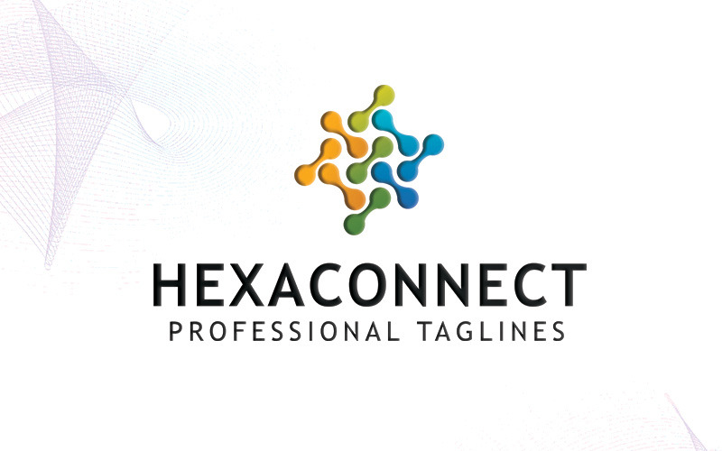 Download Шаблон логотипа "Hexa Connect Logo Template" / Hexa Connect Logo Template - Шаблон логотипа на тему графика air blog business chat clean communication connect delivery design dot energy fast hexa hexagon host line media minimalist people popular