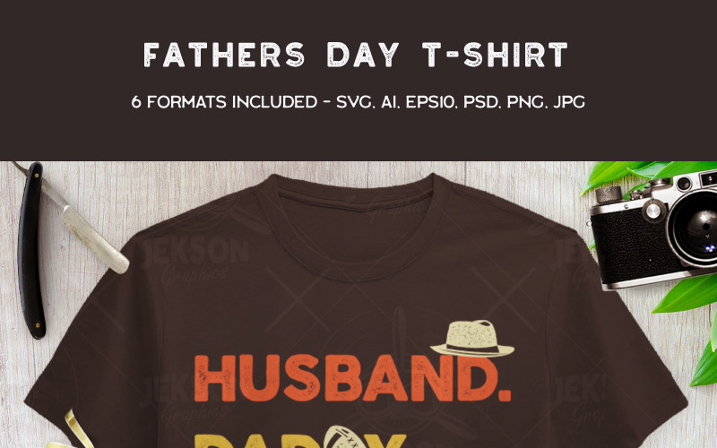 Download T-shirt Design "Husband Daddy Hero - T-shirt Design" / Husband Daddy Hero - T-shirt Design - T-shirt Design на тему графика fathers day daddy dad design logo print t-shirt parents family badge svg symbol vector psd happy illustration typography