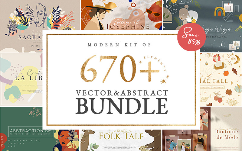 670+ Vector&Abstract Creative Bundle - Illustration
