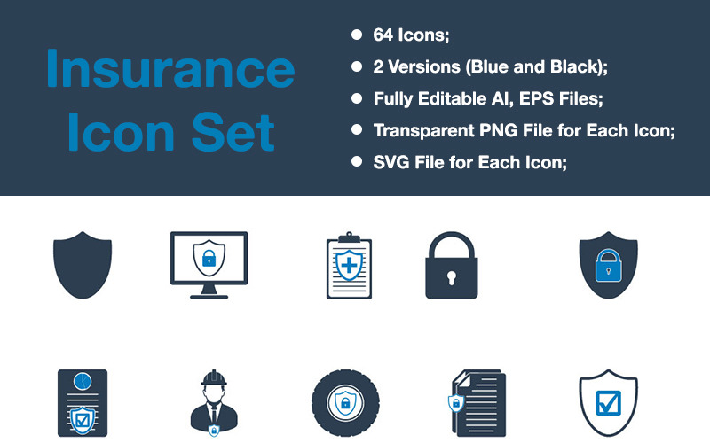 Download Набор иконок "Insurance - Premium Vector Icon Set" / Insurance - Premium Vector Icon Set - Набор иконок на тему графика insurance icon set protection lock business education health medical safety shield protect symbol sign vector student man car vehicle accident