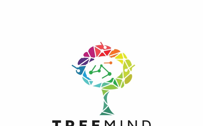 Modello di logo di mente dell'albero