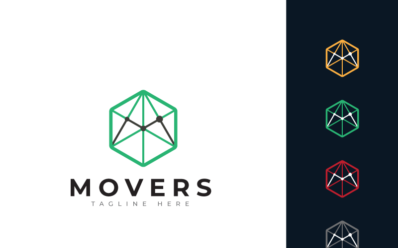Download Шаблон логотипа "Movers Logo Template" / Movers Logo Template - Шаблон логотипа на тему графика 