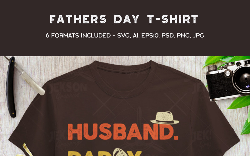 Муж, папа-герой - Дизайн футболки