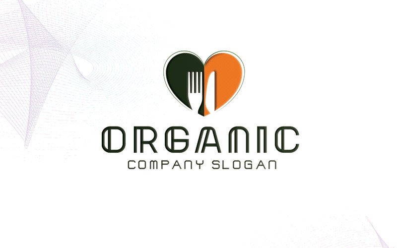 Organické potraviny Logo šablona