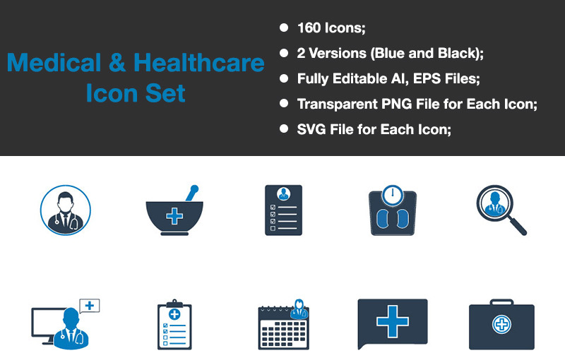 Orvosi és egészségügyi ellátás - prémium Vector Icon Set
