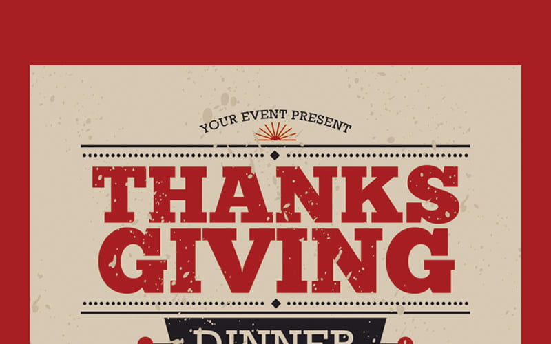 Thanksgiving diner flyer - huisstijl sjabloon