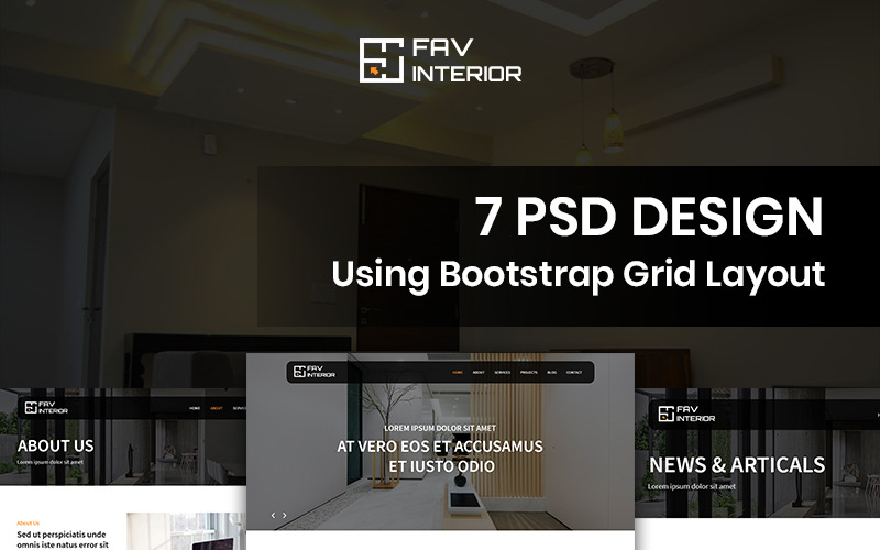 Fav Interior - PSD шаблон компании по дизайну интерьера