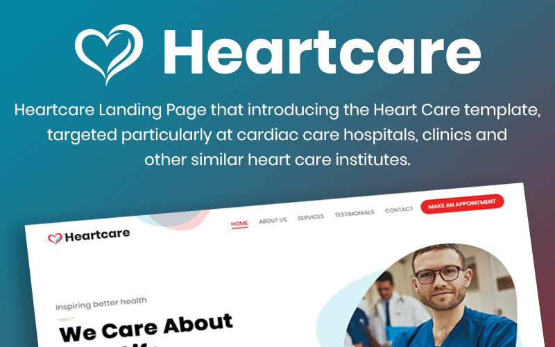Heartcare医疗解决方案PSD模板