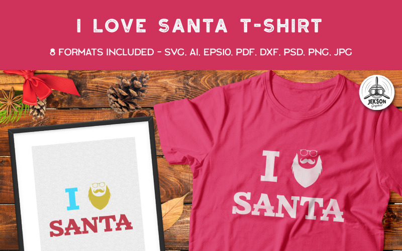Ich liebe Santa - T-Shirt Design
