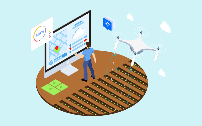 Download Иллюстрация "IOT Drone Watering Isometric 3 - TU - Illustration" / IOT Drone Watering Isometric 3 - TU - Illustration - Иллюстрация на тему графика isometric illustration blockchain platform finance report chart analysis growth device laptop bussiness strategy people design.