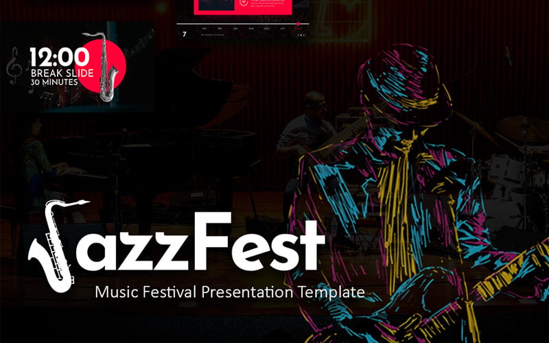 Modèle PowerPoint de festival de musique JazzFest