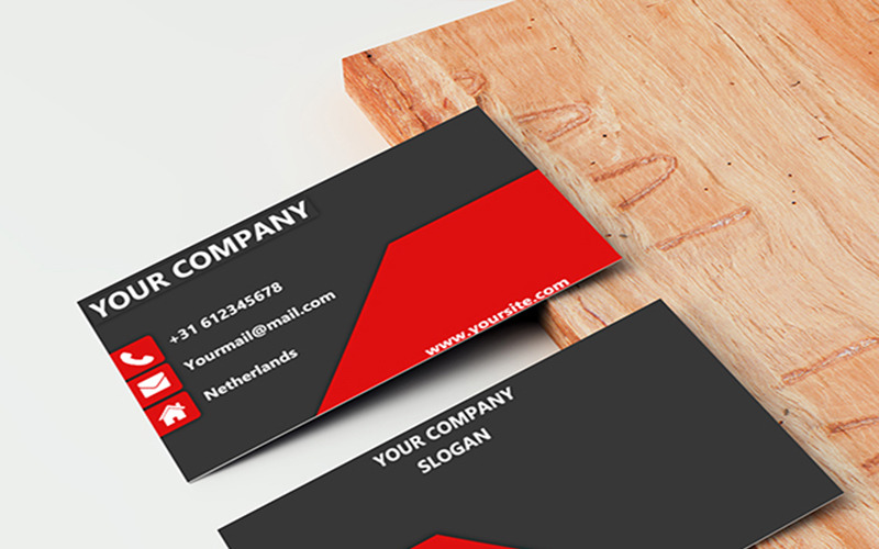 Moderne rote Visitenkarte - Corporate Identity Template