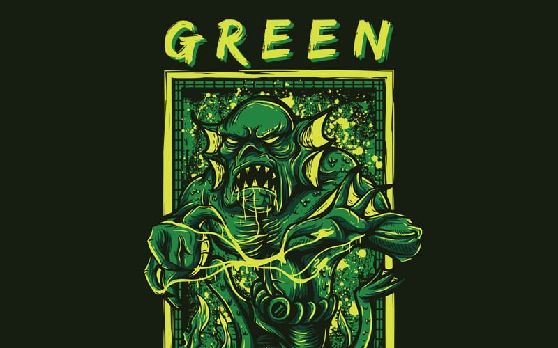 Mostro verde - Design della maglietta