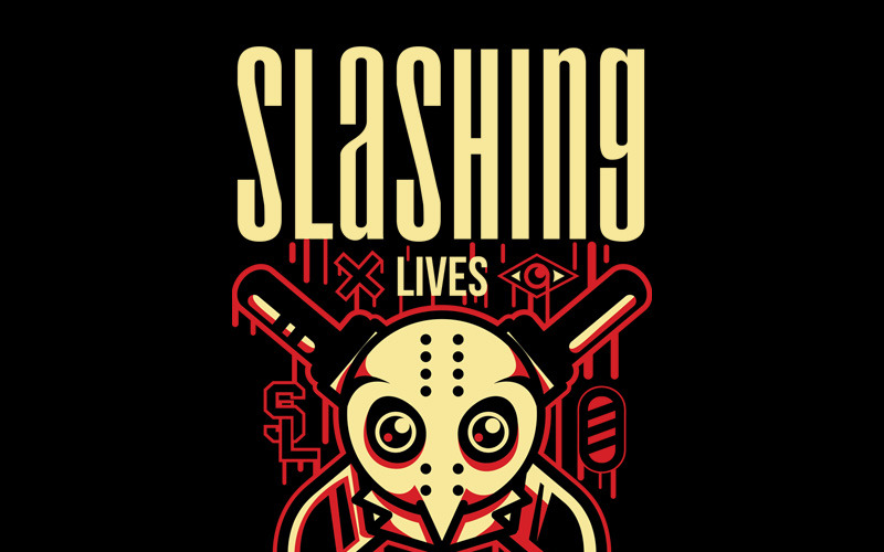 Download T-shirt Design "Slashing Party 1 - T-shirt Design" / Slashing Party 1 - T-shirt Design - T-shirt Design на тему графика illustration t-shirt design artwork apparel merch cartoon events fashion creepy haunted festival halloween drips blood red simple