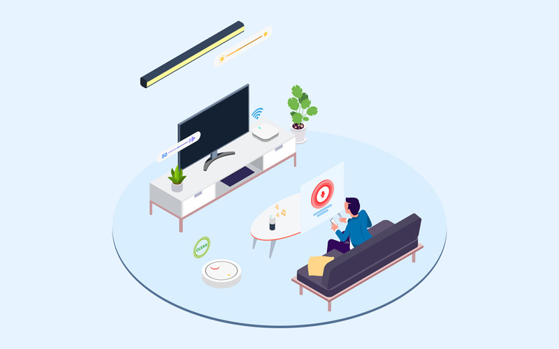 Download Иллюстрация "Smart Echo Isometric 5 - T2 - Illustration" / Smart Echo Isometric 5 - T2 - Illustration - Иллюстрация на тему графика isometric illustration blockchain platform finance report chart analysis growth device laptop bussiness strategy people design.