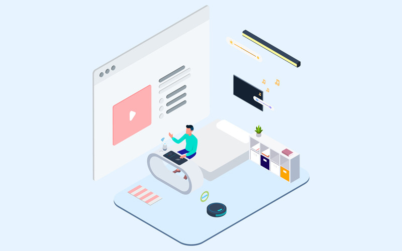 Download Иллюстрация "Smart Echo Isometric 6 - T2 - Illustration" / Smart Echo Isometric 6 - T2 - Illustration - Иллюстрация на тему графика isometric illustration blockchain platform finance report chart analysis growth device laptop bussiness strategy people design.