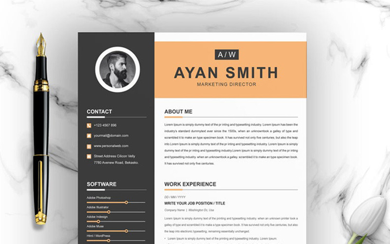 Download Резюме "Smith Resume Template" / Smith Resume Template - Резюме на тему графика 1 page resume 2 clean cv cover letter design template illustrator eps mac pages microsoft word modern photoshop psd professional