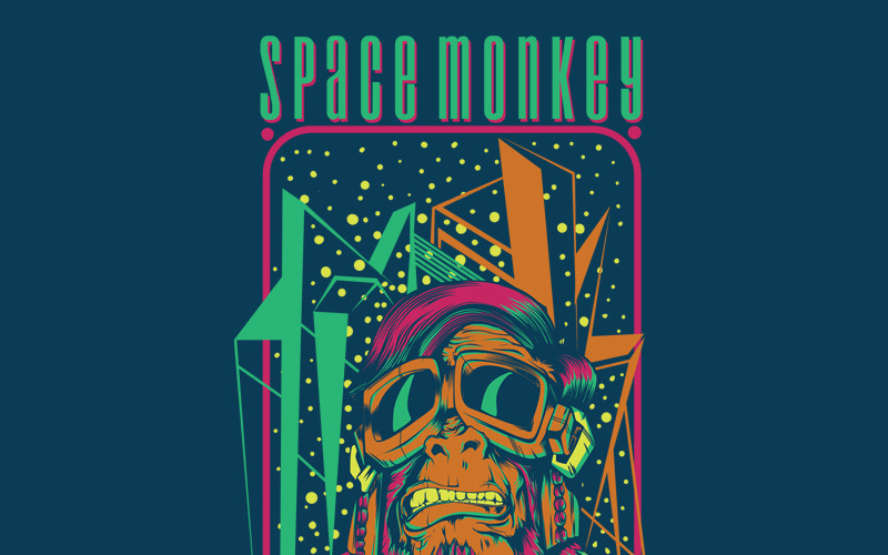 Space Monkey - Tişört Tasarımı