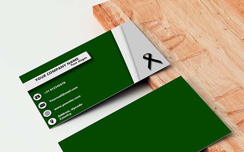 Зеленая визитка - шаблон фирменного стиля