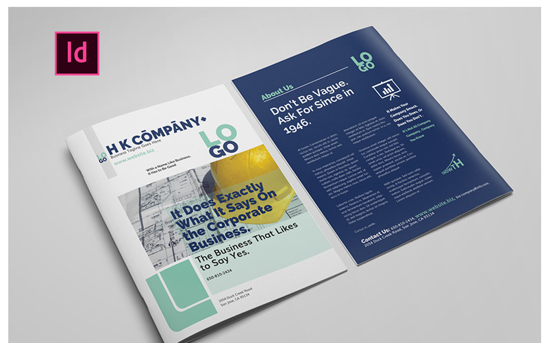 Download Фирменный стиль "Corporate Identity Bifold InDesign Brochure" / Corporate Identity Bifold InDesign Brochure - Фирменный стиль на тему графика a4,agency,bi,fold,bifold,blue,brochure,business,clean,company,corporate,creative,letter,logo,modern,multipurpose,print,ready,pro,professional