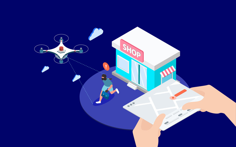 Download Иллюстрация "Drones Police Isometric 3 - T2 - Illustration" / Drones Police Isometric 3 - T2 - Illustration - Иллюстрация на тему графика isometric illustration blockchain platform finance report chart analysis growth device laptop bussiness strategy people design.