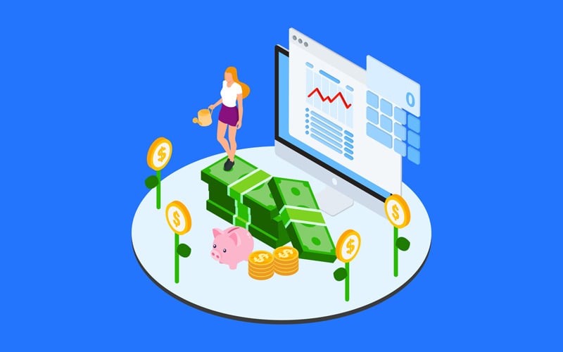 Download Иллюстрация "Financial Allocation For Projects 3 - Illustration" / Financial Allocation For Projects 3 - Illustration - Иллюстрация на тему графика isometric illustration blockchain platform finance report chart analysis growth device laptop bussiness strategy people design.