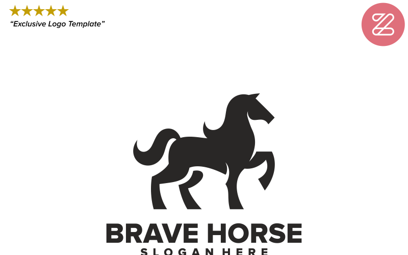 Шаблон логотипа храбрая лошадь