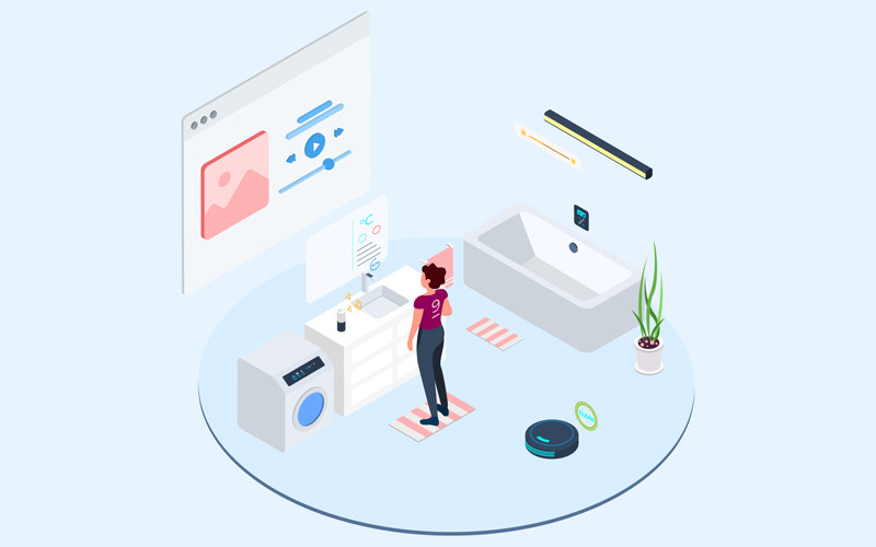 Download Иллюстрация "Smart Echo Isometric 2 - T2 - Illustration" / Smart Echo Isometric 2 - T2 - Illustration - Иллюстрация на тему графика isometric illustration blockchain platform finance report chart analysis growth device laptop bussiness strategy people design.