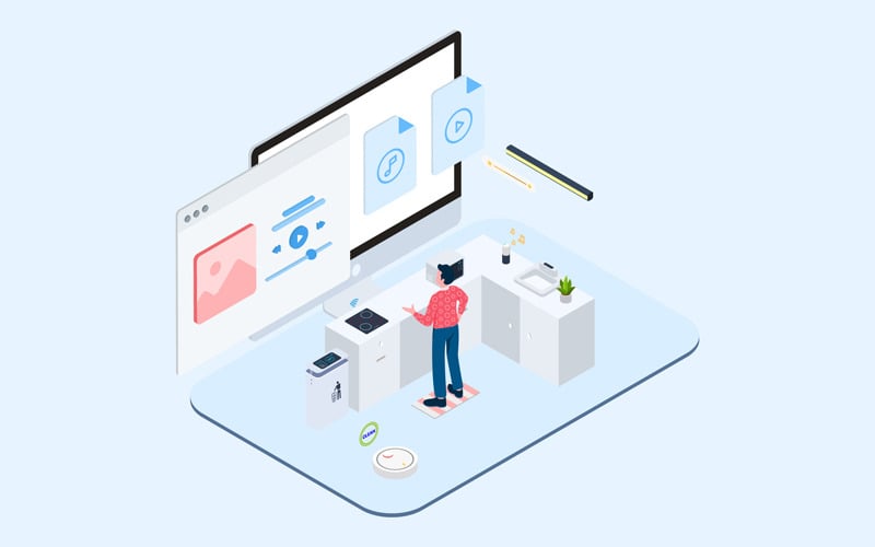 Download Иллюстрация "Smart Echo Isometric 4 - T2 - Illustration" / Smart Echo Isometric 4 - T2 - Illustration - Иллюстрация на тему графика isometric illustration blockchain platform finance report chart analysis growth device laptop bussiness strategy people design.