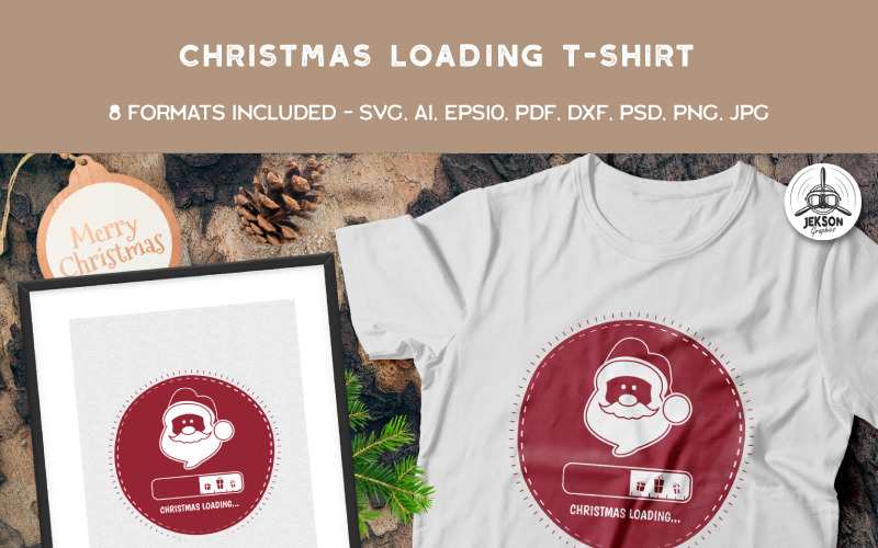 Download T-shirt Design "Christmas Loading - T-shirt Design" / Christmas Loading - T-shirt Design - T-shirt Design на тему графика christmas tshirt party holiday xmas vector logo print sweater new year ugly branding decoration template set svg bundle christmas badges