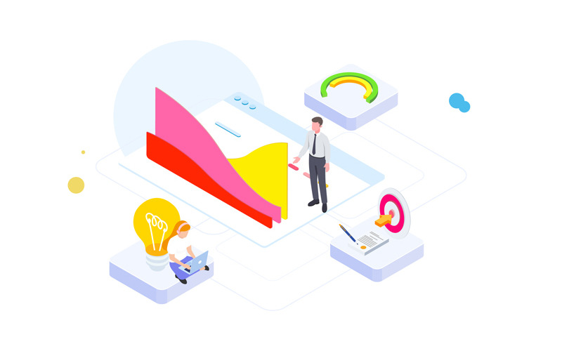 Download Иллюстрация "Financial planning 4 - Illustration" / Financial planning 4 - Illustration - Иллюстрация на тему графика isometric illustration blockchain platform finance report chart analysis growth device laptop bussiness strategy people design.