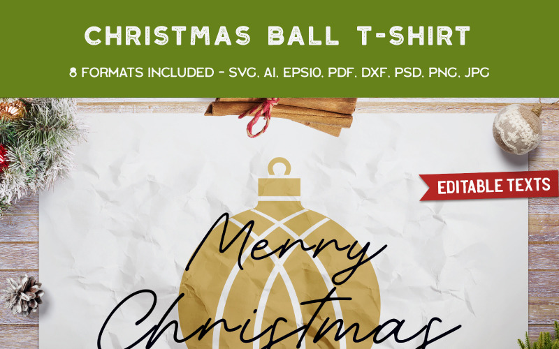 Merry Christmas Ball - Tişört Tasarımı