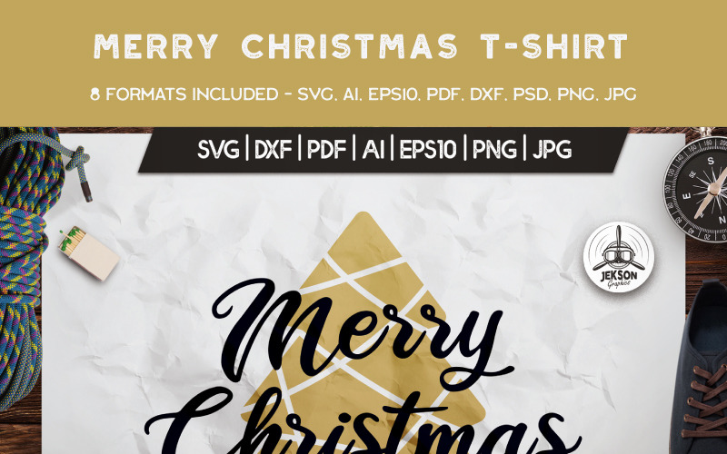 Download T-shirt Design "Merry Christmas Tree - T-shirt Design" / Merry Christmas Tree - T-shirt Design - T-shirt Design на тему графика christmas tshirt party holiday xmas vector logo print sweater new year ugly branding decoration template set svg bundle christmas badges