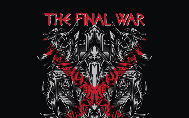 Download T-shirt Design "The Final War - T-shirt Design" / The Final War - T-shirt Design - T-shirt Design на тему графика illustration t-shirt design artwork apparel merch cartoon events fashion medieval history knight tribal tattoo artsy dark red vintage