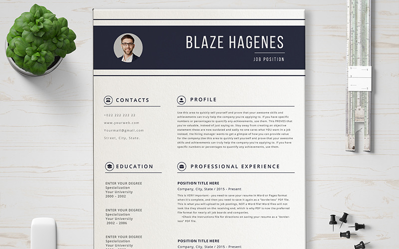 Download Резюме "Blaze Resume Template" / Blaze Resume Template - Резюме на тему графика layout,a4,resume,clean,cv,cover,creative,curriculum,vitae,design,template,employment,job,modern,professional,us,portfolio,career,templates,reference