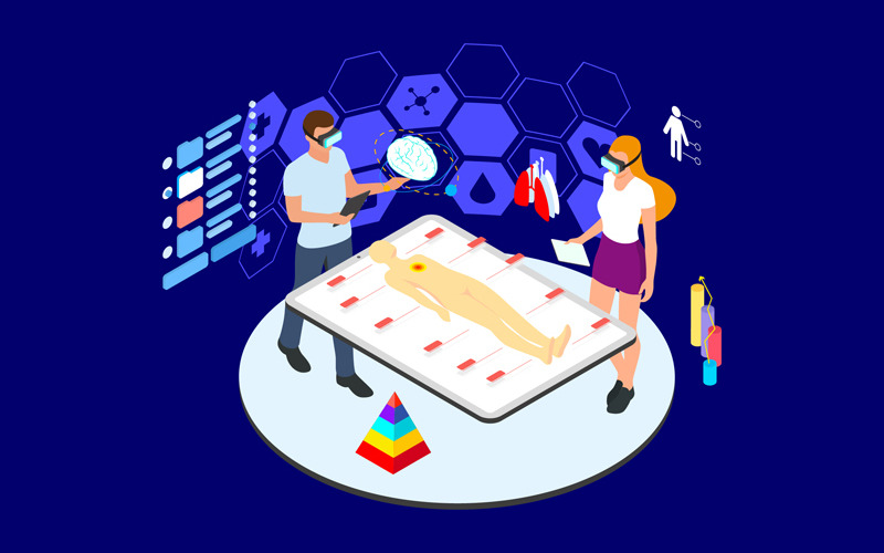 Download Иллюстрация "Human_s Body Simulation 1 - Illustration" / Human_s Body Simulation 1 - Illustration - Иллюстрация на тему графика isometric illustration blockchain platform finance report chart analysis growth device laptop bussiness strategy people design.