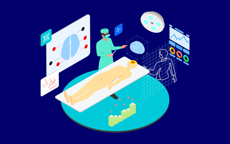 Download Иллюстрация "Interact With Virtual Doctors 2 - Illustration" / Interact With Virtual Doctors 2 - Illustration - Иллюстрация на тему графика isometric illustration blockchain platform finance report chart analysis growth device laptop bussiness strategy people design.