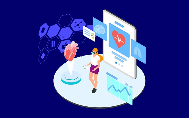 Download Иллюстрация "Presentation 1 - Illustration" / Presentation 1 - Illustration - Иллюстрация на тему графика isometric illustration blockchain platform finance report chart analysis growth device laptop bussiness strategy people design.