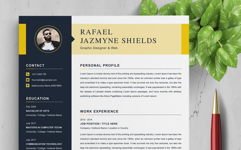 Download Резюме "Rafael Resume Template" / Rafael Resume Template - Резюме на тему графика 2 page a4 clean cv design elegant resume female feminine infographic letter minimalist modern portfolio professional indesign minimal pages