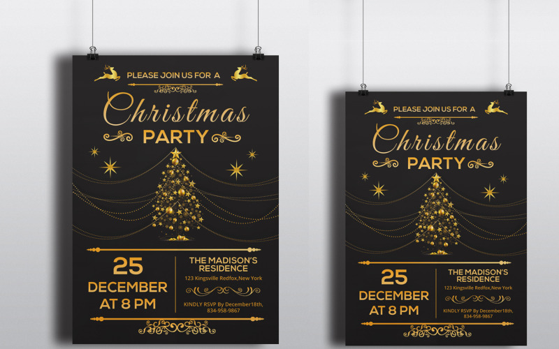 Download Фирменный стиль "Sistec Christmas Party Flyer - Corporate Identity Template" / Sistec Christmas Party Flyer - Corporate Identity Template - Фирменный стиль на тему графика christmas,party,flyer,invitation,invite,template,card,black,printable,holiday,editable