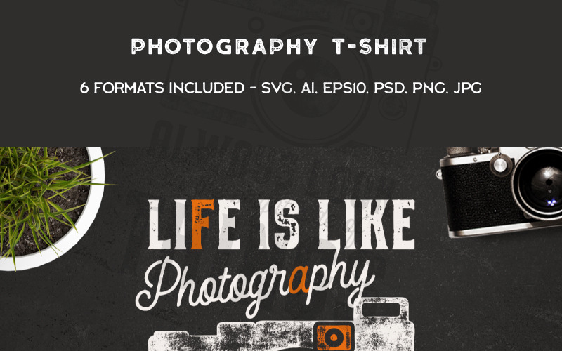A vida é como uma fotografia - Design de camisetas