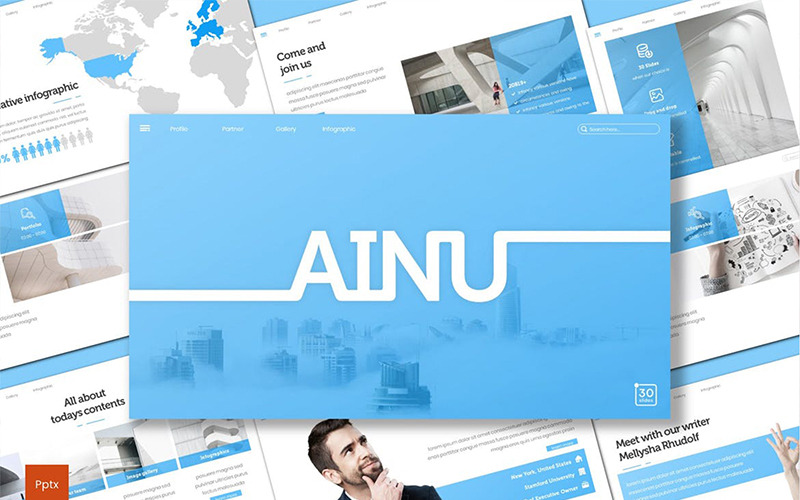 Ainu PowerPoint-sjabloon