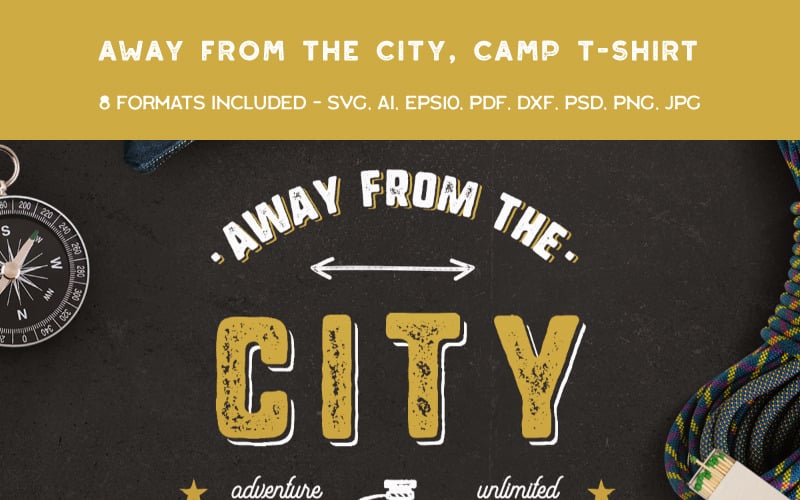 Download Away From The City, Camping Retro - T-Shirt Design - T.