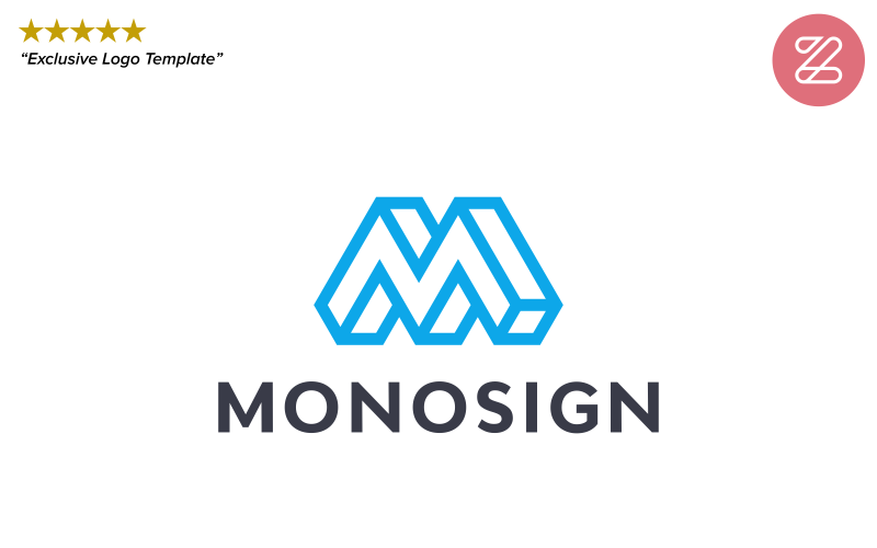 Download Шаблон логотипа "INITIAL LETTER M - MONOSIGN Logo Template" / INITIAL LETTER M - MONOSIGN Logo Template - Шаблон логотипа на тему графика m letter m initial monogram technology flat line outline ai icon app mark simple modern memorable 3d