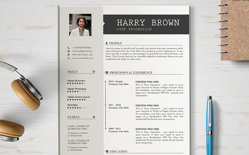 Modèle de CV Harry