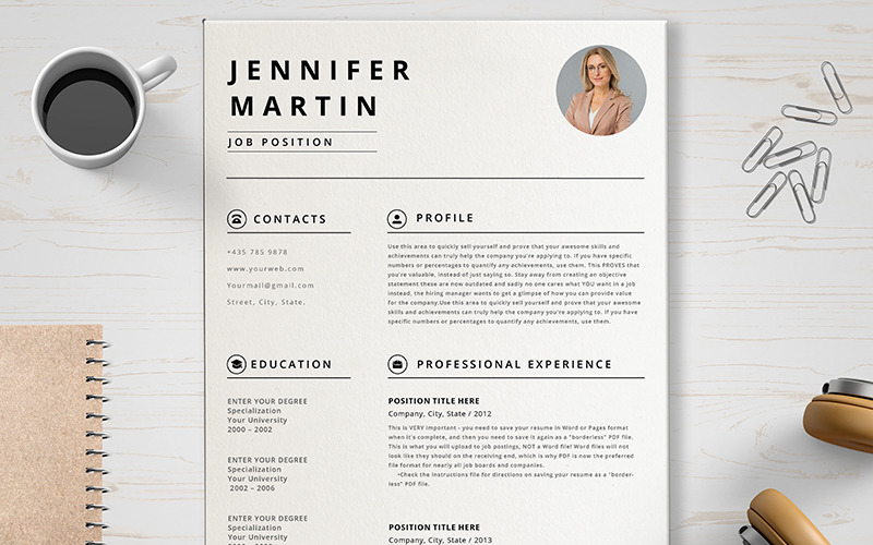Modèle de CV Jennifer Martin